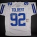 Tony Tolbert Signed Autograph Dallas Cowboys White Football Jersey Champ JSA COA