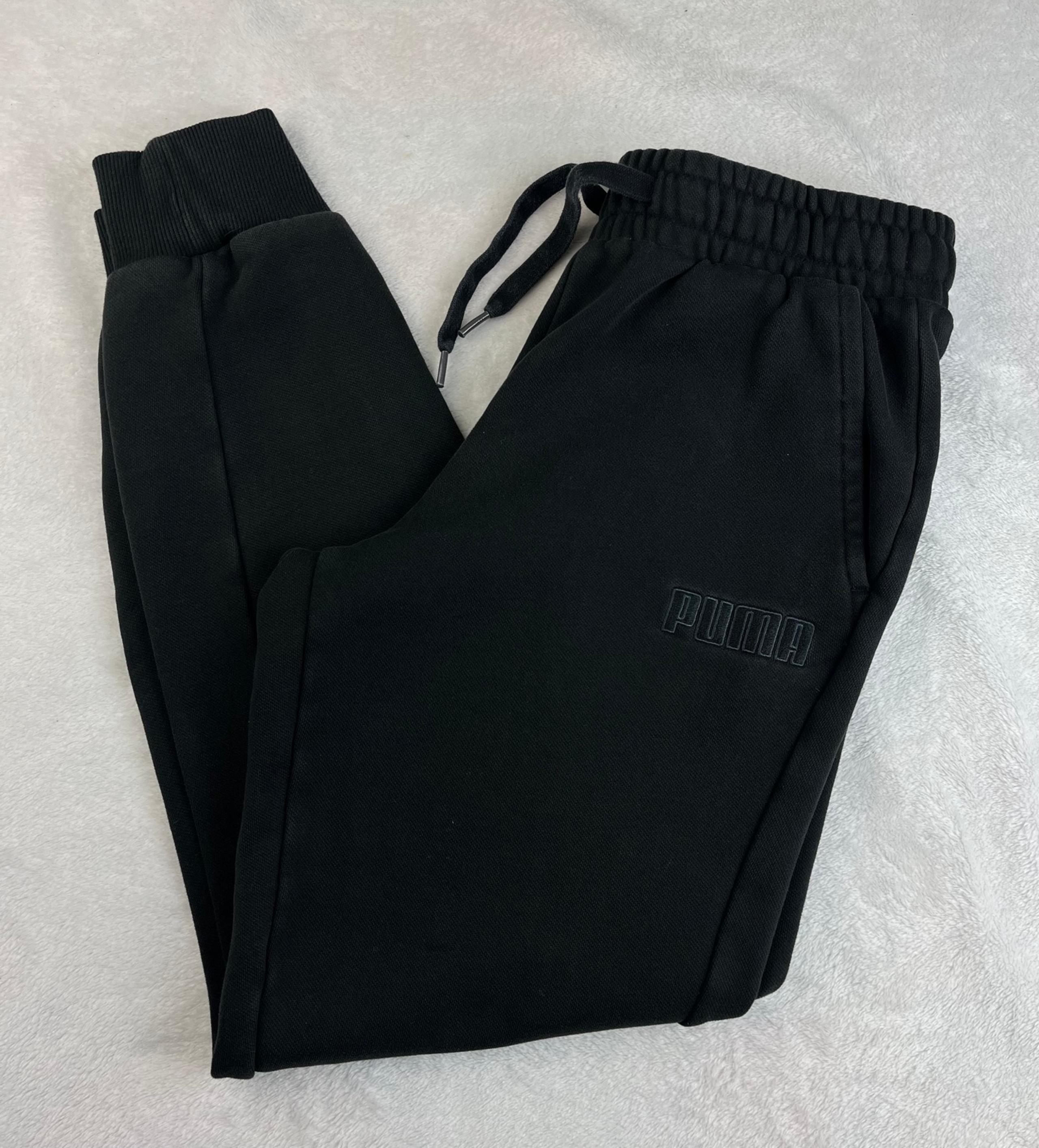 Puma Jogger Sweatpants Men's Small S Drawstring Pocket Graphic Logo Black  Small