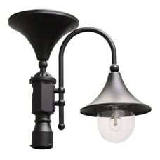 Gama Sonic Everest Outdoor Solar Lamp Post Light, Black Aluminum, 3 in fitter