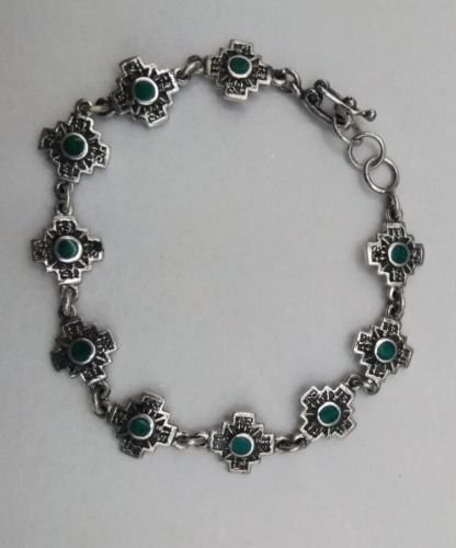 Peruvian bracelet in 950 sterling silver Inca chakana