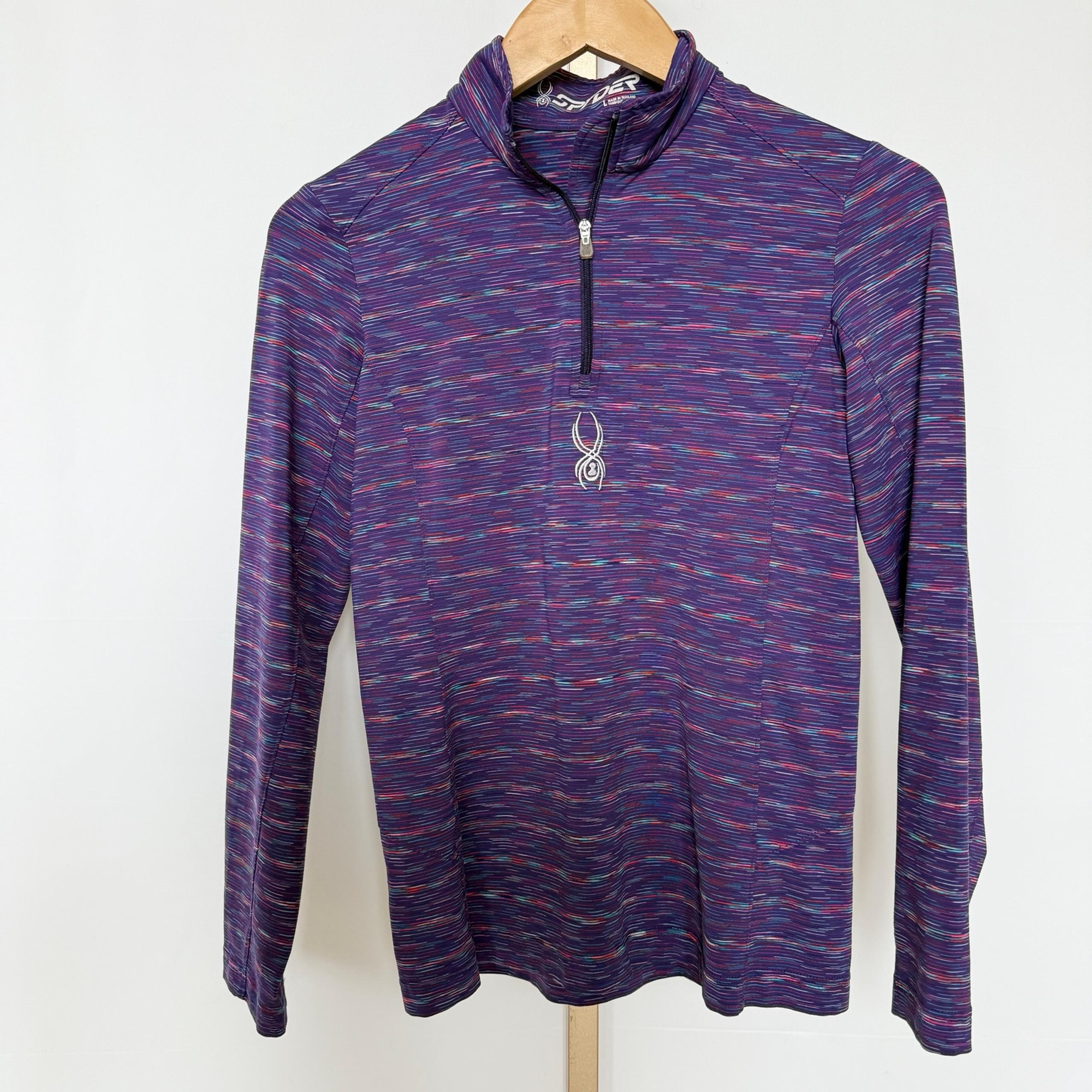 Spyder Women's Purple Turtleneck Long Sleeve Top Size L Stretch Outdoor Casual