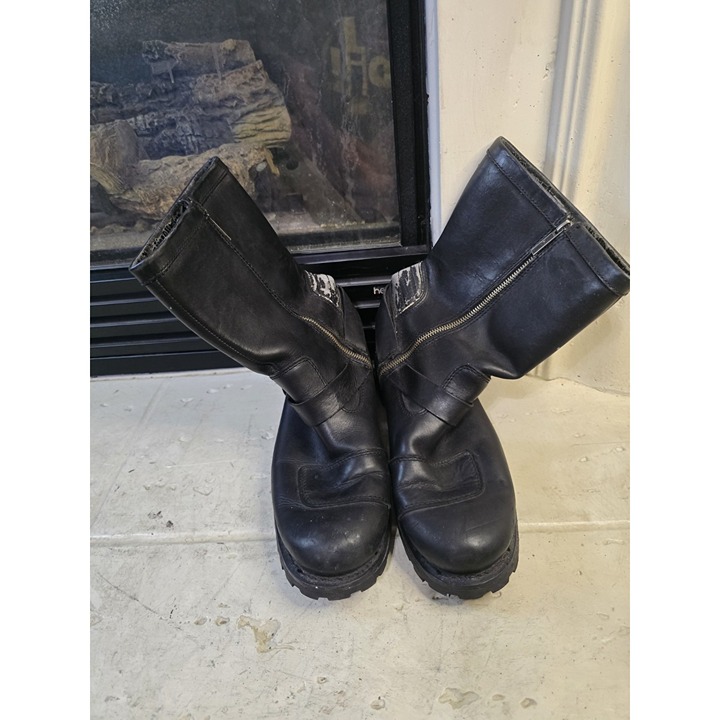 Harley Davidson Men's Black Leather Riding Boots Size 11 Read