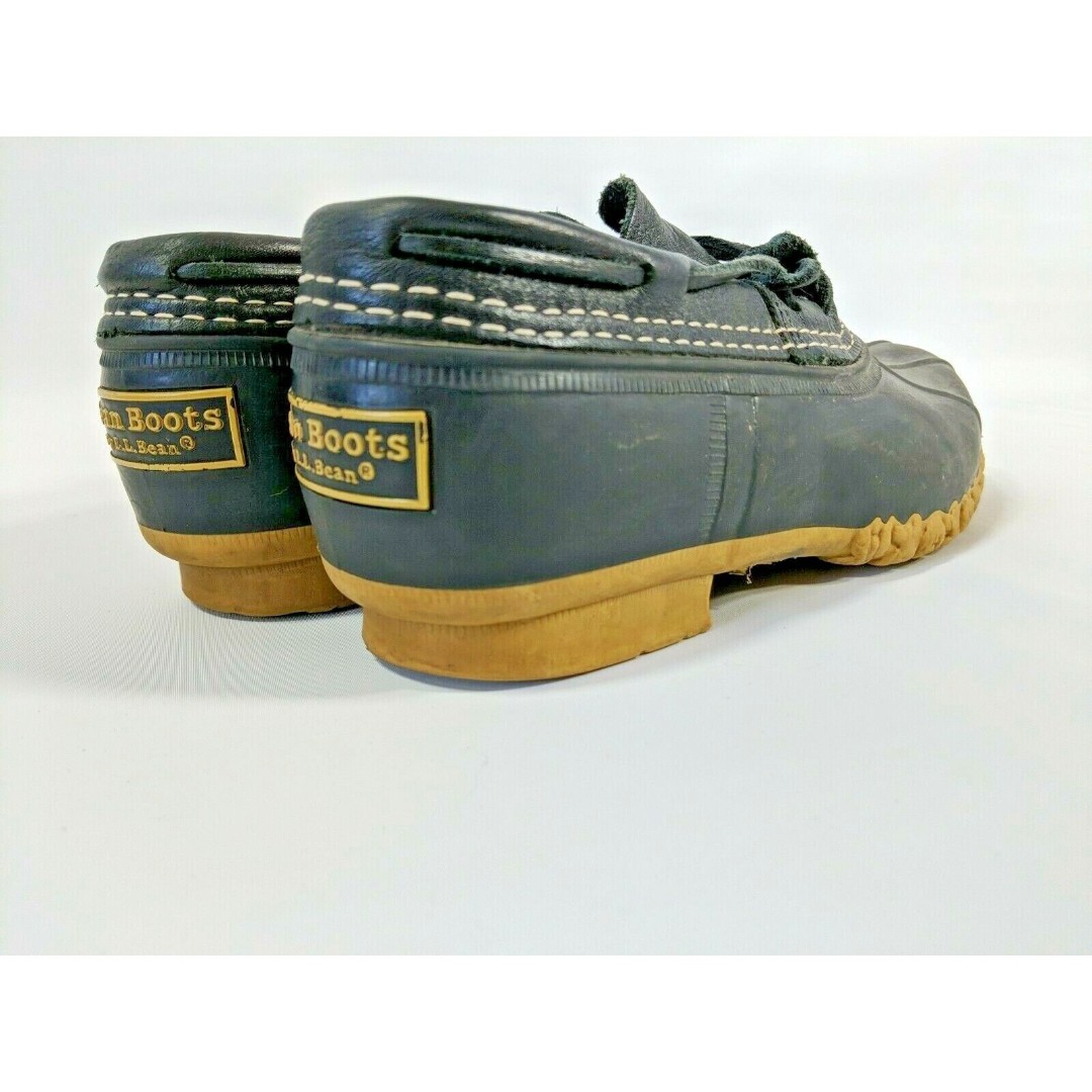 LL Bean Boots Women’s Rubber Moccasins Black Leather Size 7 wm Made in USA
