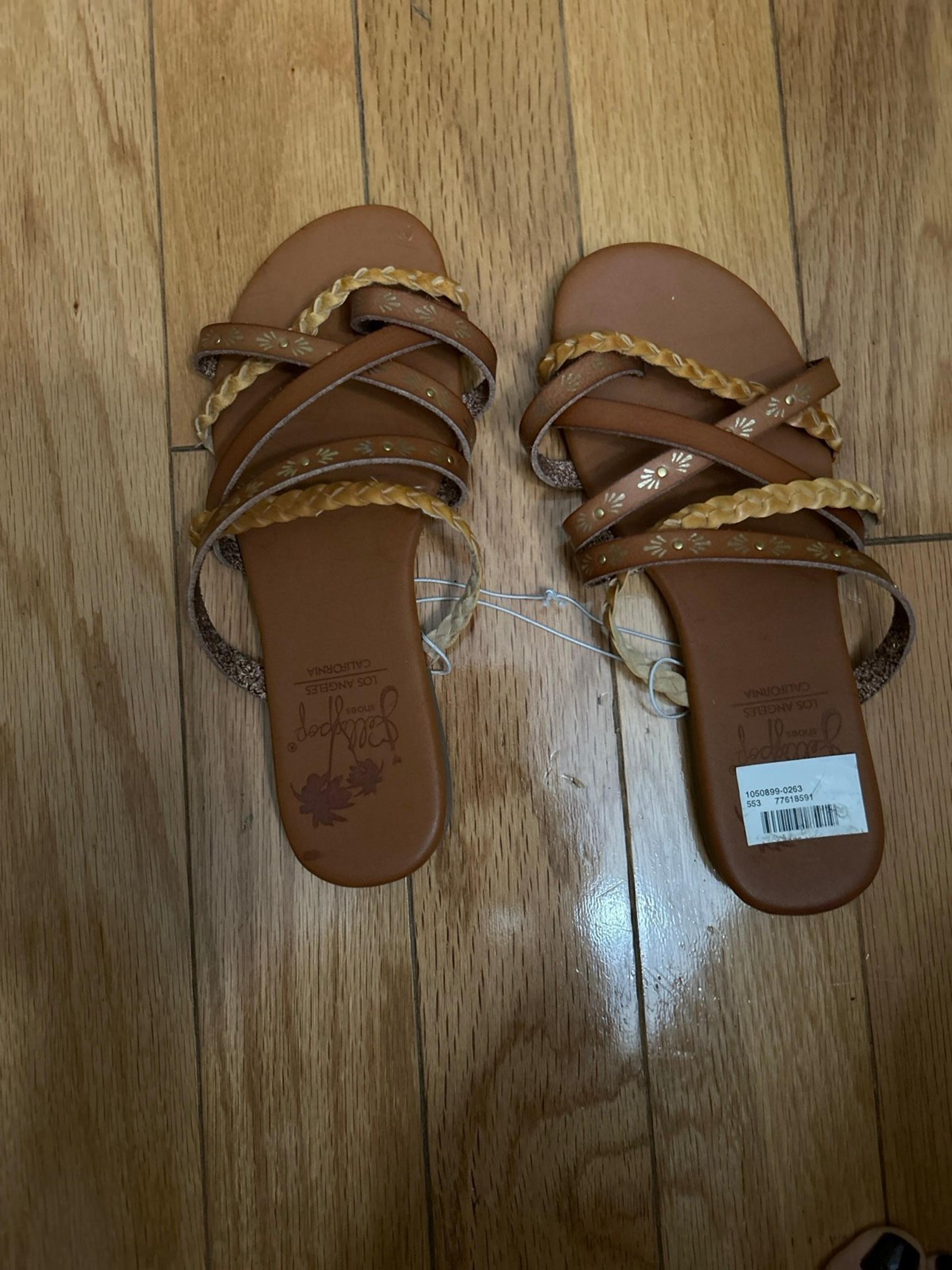 Jellypop Madelyn Cognac fashion Sandal Brown sz 6 NEW