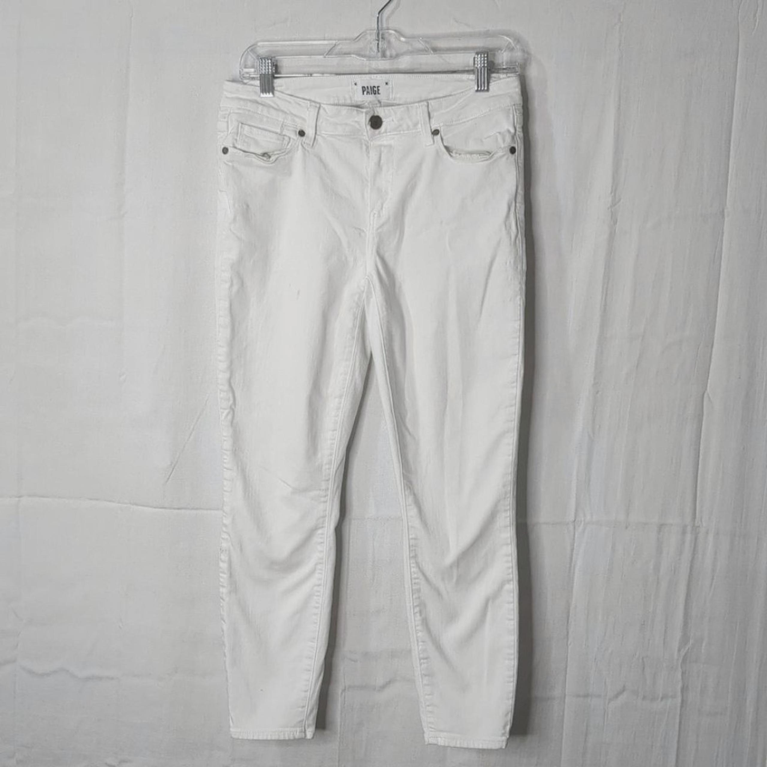 Paige Verdugo Cropped Ankle White Denim Jeans Women's Size 29