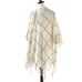 NEW Lauren Conrad Ivory and Beige Plaid Fringed Wrap Shawl OS