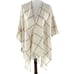 NEW Lauren Conrad Ivory and Beige Plaid Fringed Wrap Shawl OS