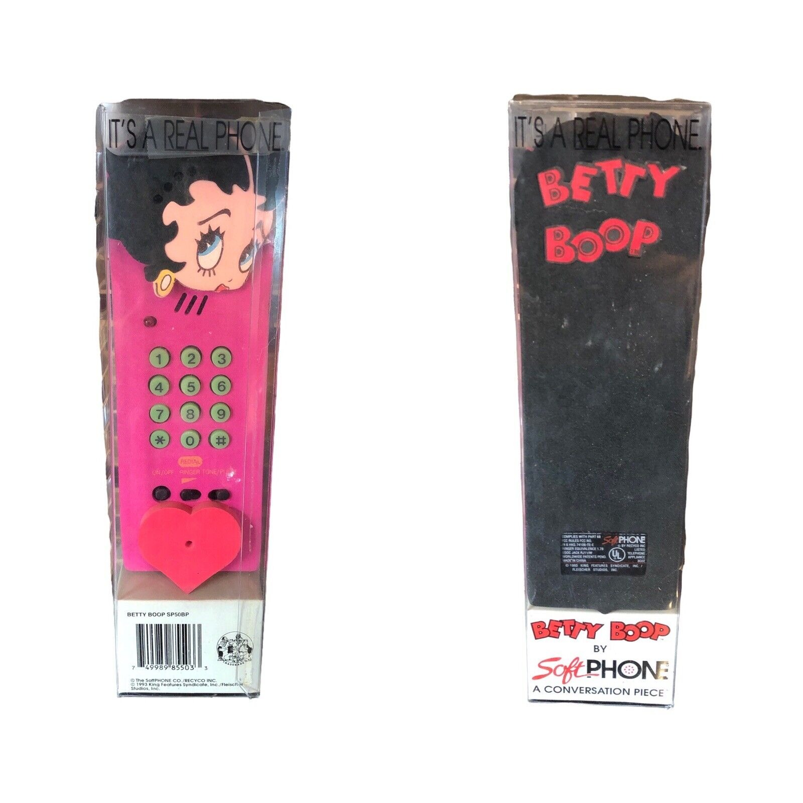 Vtg Betty Boop By Soft Phone Red Soft Foam Telephone SP5BP In Box