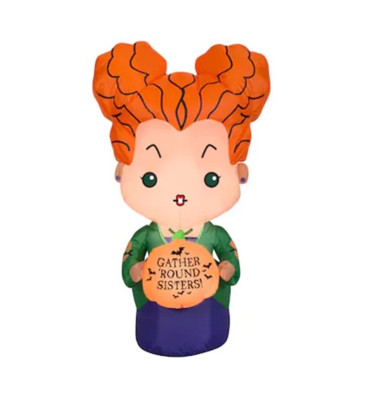 Gemmy Airblown Inflatable Hocus Pocus Winifred, 3.5 ft Tall, Orange Halloween