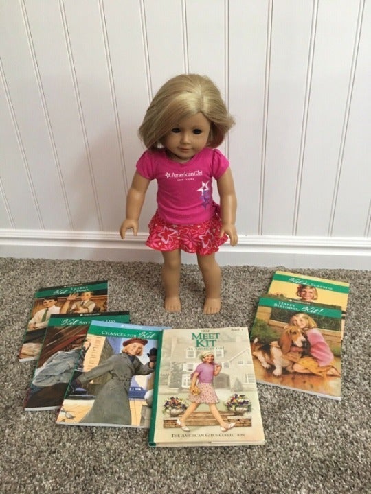 American Girl Kit 18 Inch Doll w 6 Books