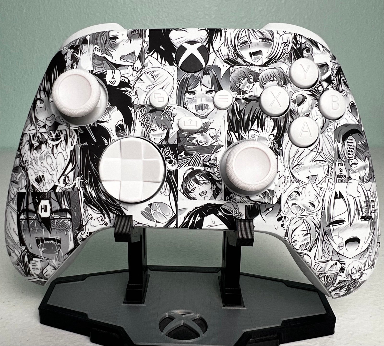 Ahegao Erotic - Soft White - Custom Wireless Controller for Xbox Or PC