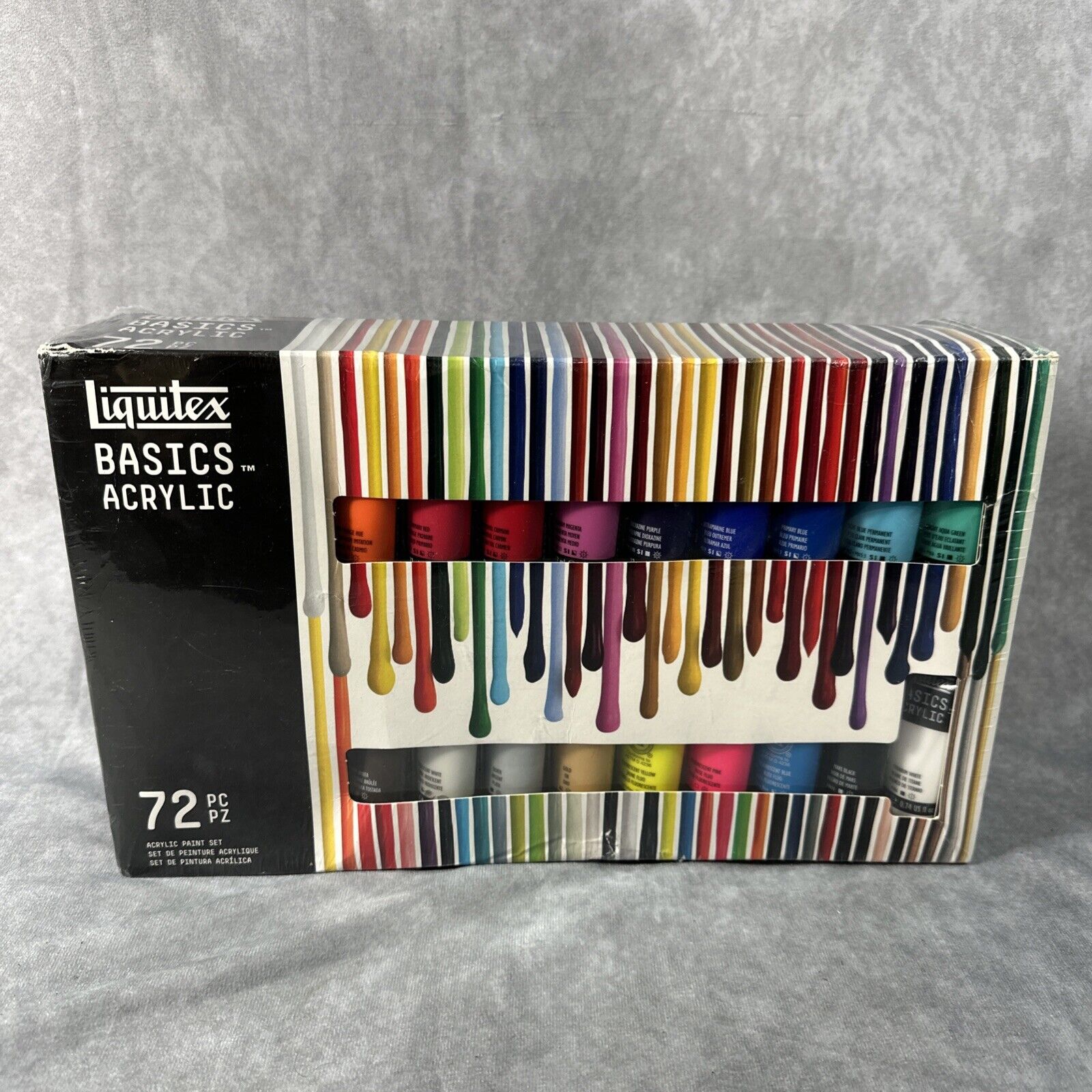 Liquitex BASICS Acrylic Assorted Colors Set of 72, 22ml Tubes new Sealed!