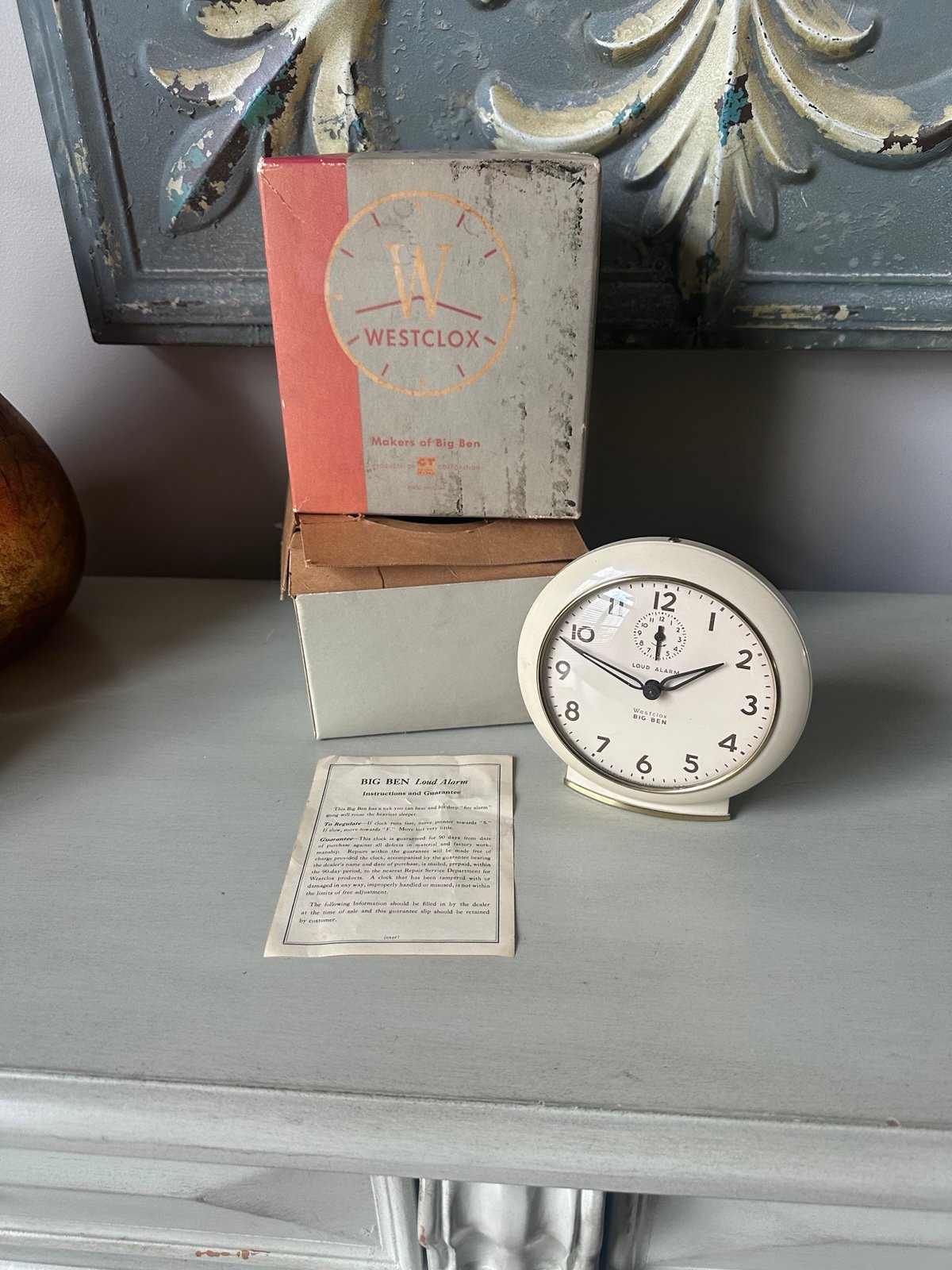 Vintage Big Ben loud alarm westclock alarm clock with box