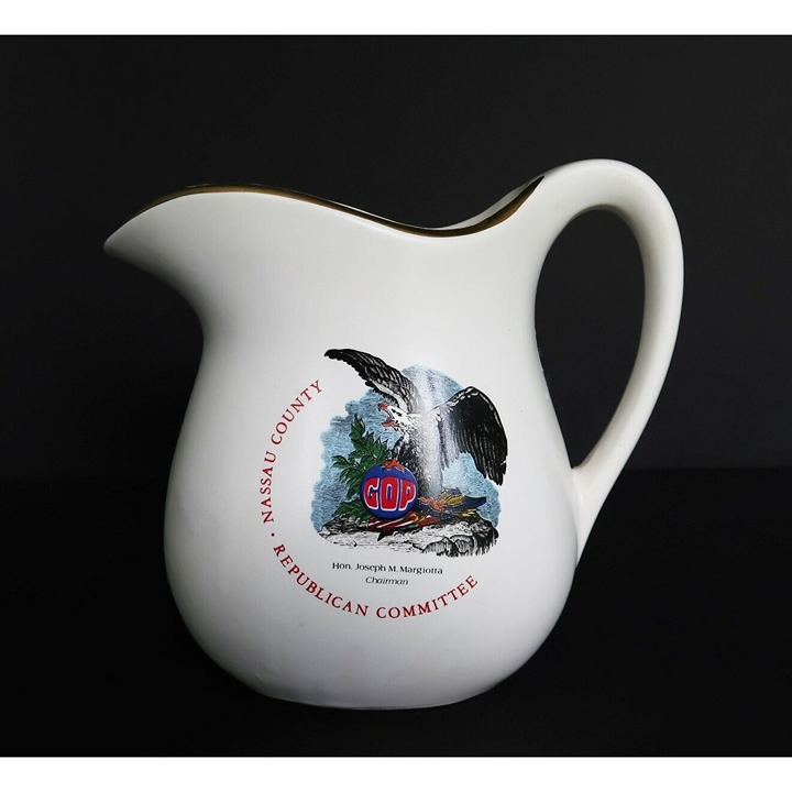 McCoy Pottery Water Pitcher GOP Republican Committee Nassau, NY