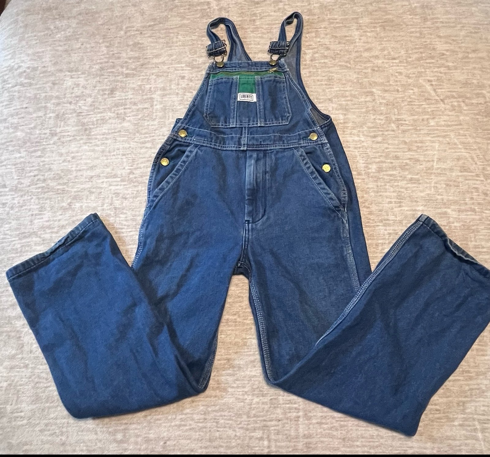 Liberty Denim Overalls Women’s Size 12R Blue Jean Bib Overalls 100% Cotton Vinta