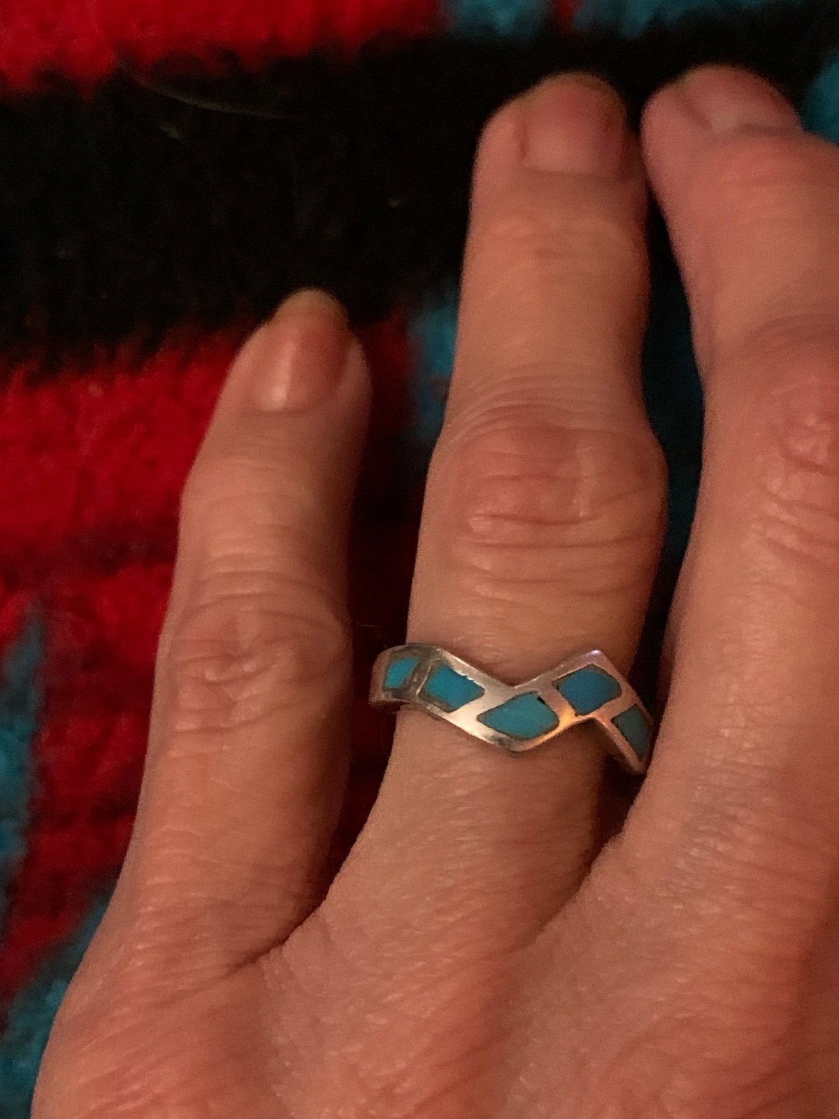 Zuni Turquoise Channel Inlay Ring
