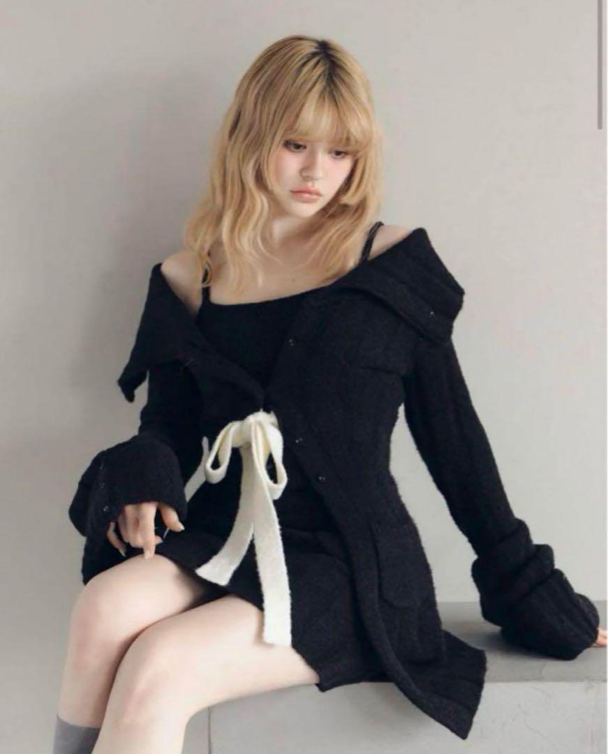 アンドマリー Ashley ribbon cardigan ANDMARY Ashley ribbon cardigan set