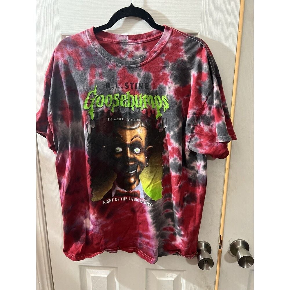 Goosebumps Shirt M Night Of The Living Dummy Tie Dye R. L Stine 90's Horror RARE