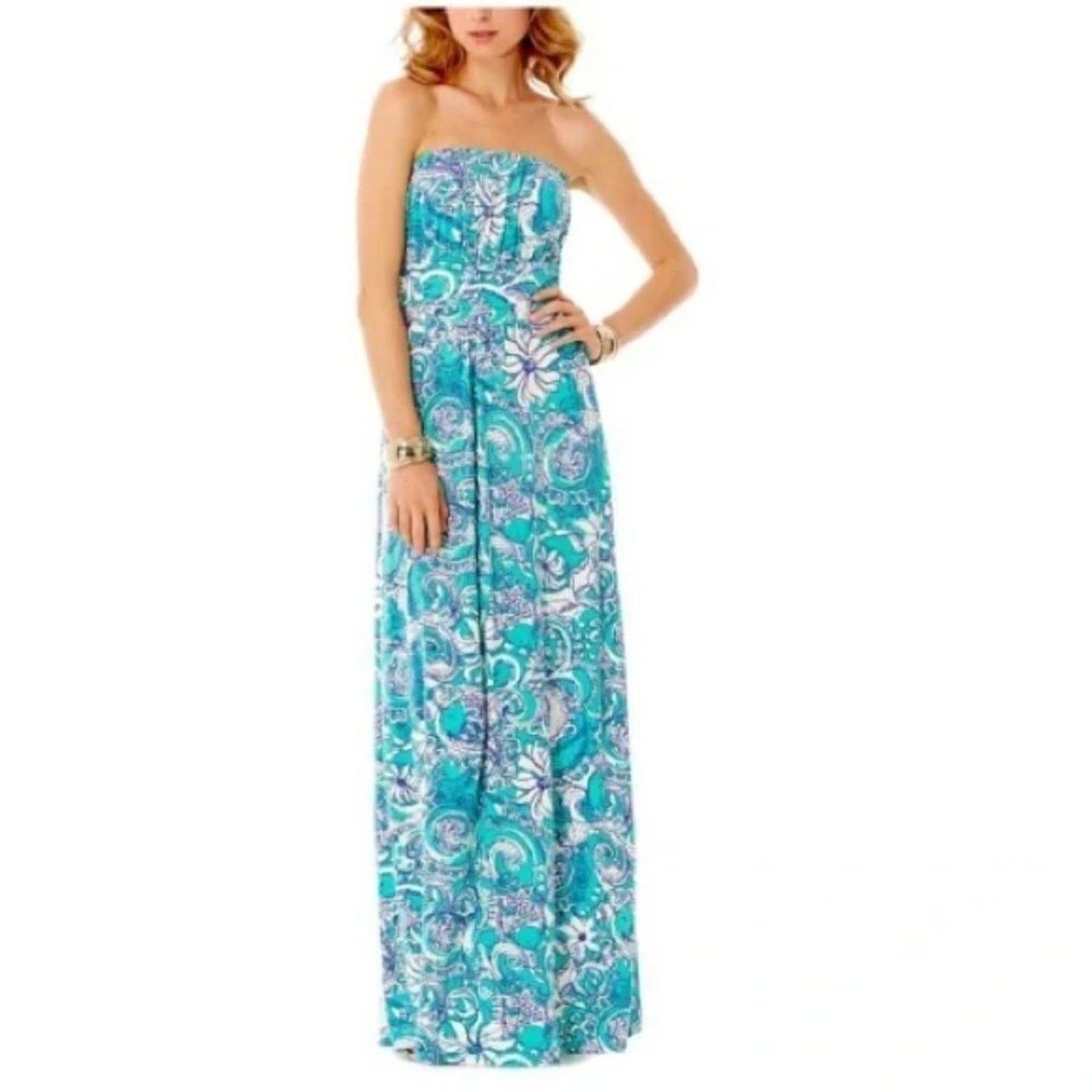 Lilly Pulitzer Strapless Holbrook Montauk Maxi Dress