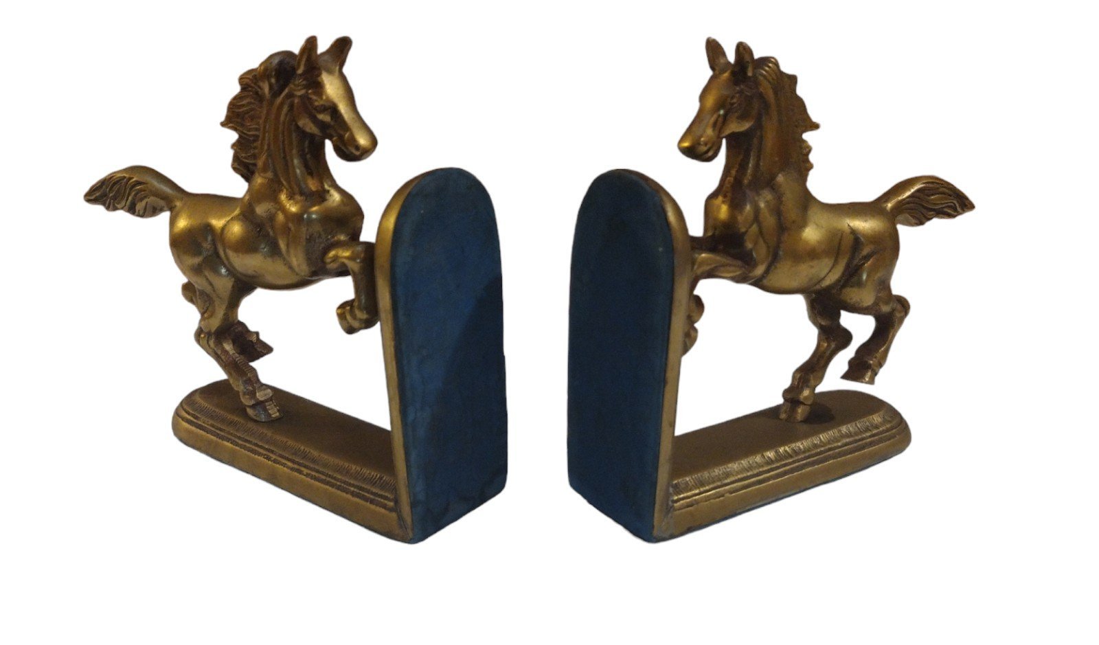 Vintage Solid Brass Horse Bookends