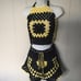 Crochet Halter Top and Shorts set outfit Cotton Black and Yellow Handmade