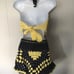 Crochet Halter Top and Shorts set outfit Cotton Black and Yellow Handmade