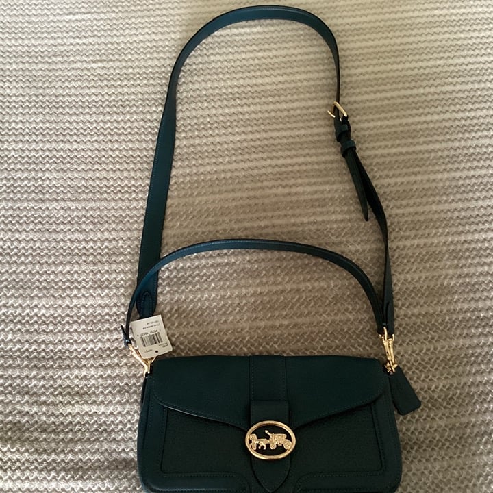 NWT Coach Shoulder Dual Handle Emerald Green