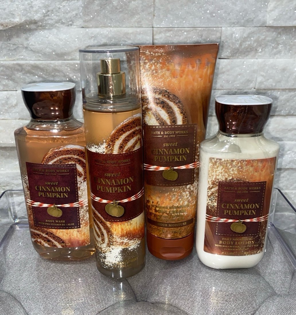 Bath & Body Works Sweet Cinnamon Pumpkin Fragrance Mist Body Cream Lotion Wash
