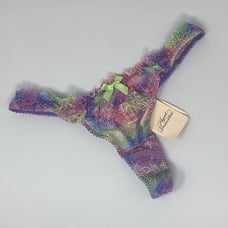 Agent Provocateur Phoenix Multi Rainbow Pastel Thong AP3 Medium NWT 190