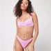 NWOT New L*Space Pique Pink Striped Cabana Bitsy Bikini Swim Bottom Beach Sun MD