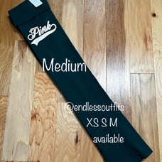 VS PINK LIMITED EDITION DEEP FOREST GREEN FLARE LEGGINGS SIZE MEDIUM 2004 LOGO