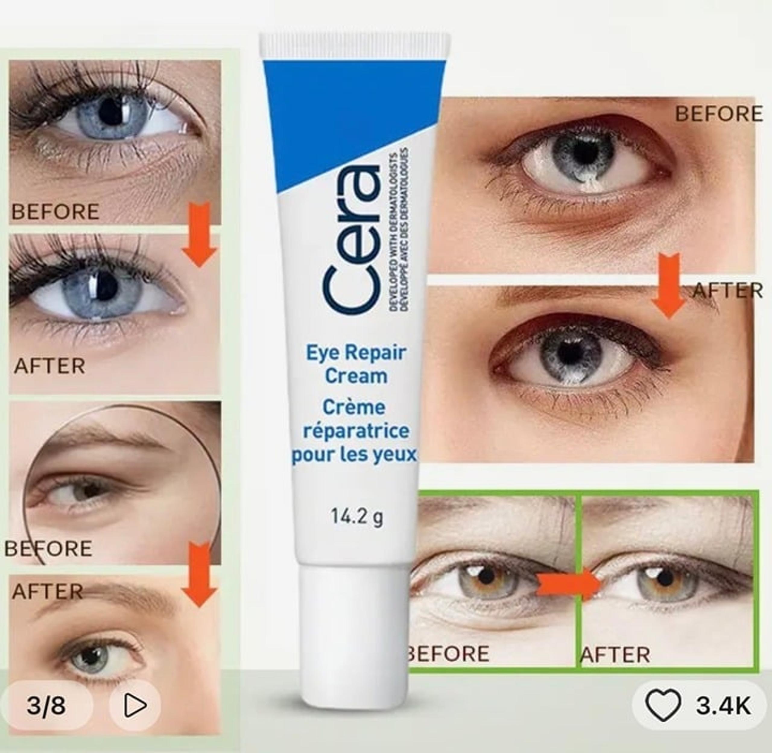 Cerave Nourishing Eye Cream Repair Skin Fade Dark Circles Improve Eyes Puffiness