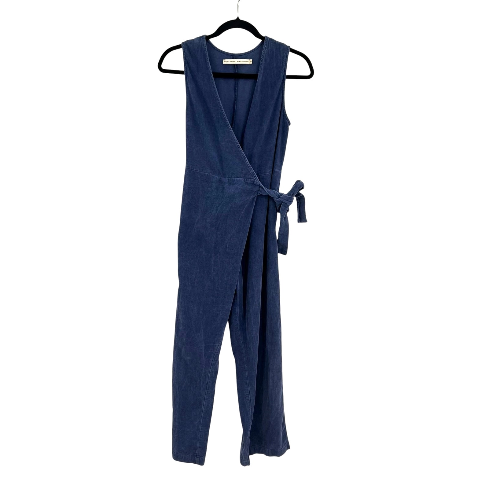 Shades of Grey by Micah Cohen Wrap Origami Jumpsuit Corduroy Blue Size XXS
