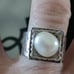 SILPADA STERLING SILVER - LARGE GENUINE PEARL RING- SZ7