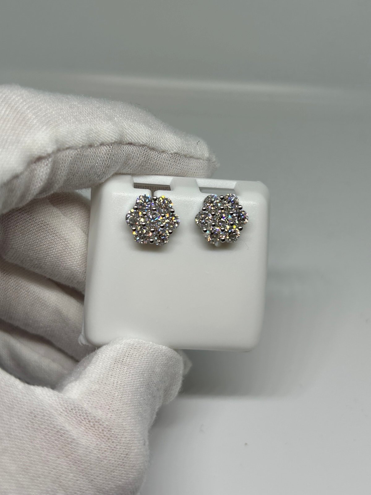 10mm Silver Moissanite Earrings