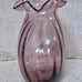 Vintage Light Purple Glass Vase Ribbed Ruffled Rim 6 1/2 Inches Shabby Cottage