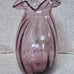 Vintage Light Purple Glass Vase Ribbed Ruffled Rim 6 1/2 Inches Shabby Cottage