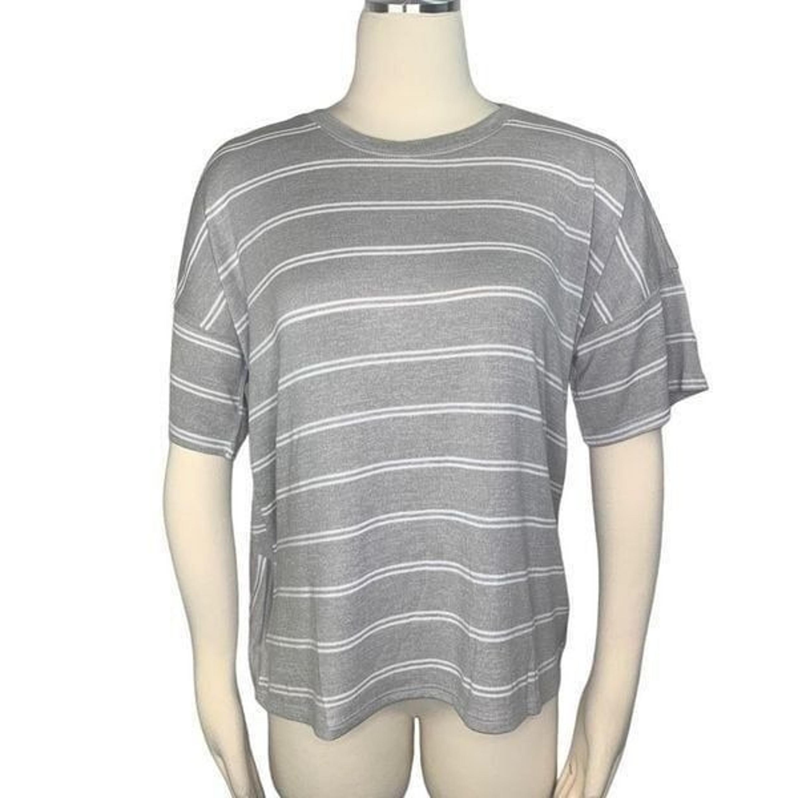 Urban Outfitters Lumiere Paloma Stripe Ruffle Back Tie Waist Tee T-shirt Size L