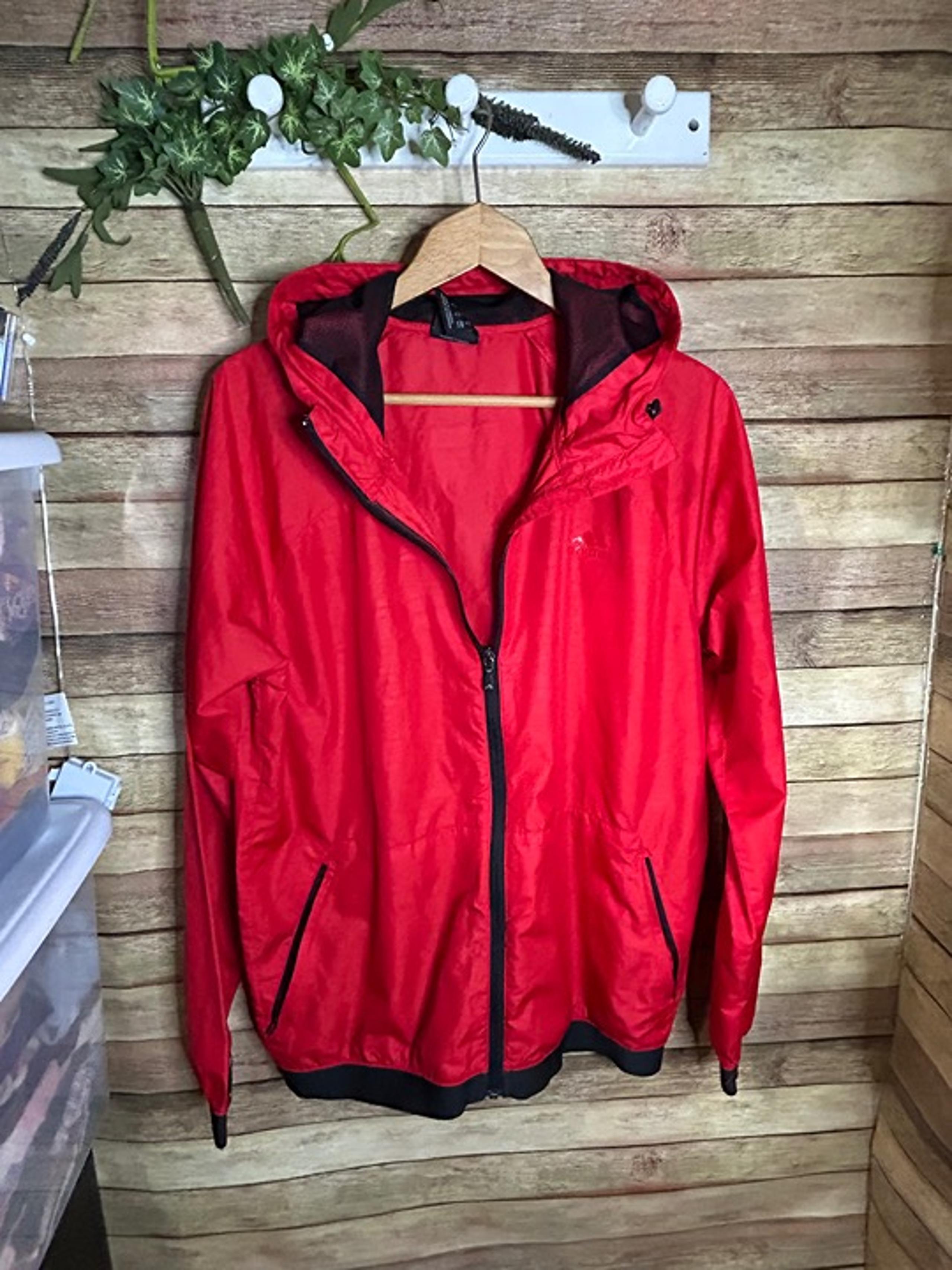Women’s Adidas Red Windbreaker Jacket Size Medium