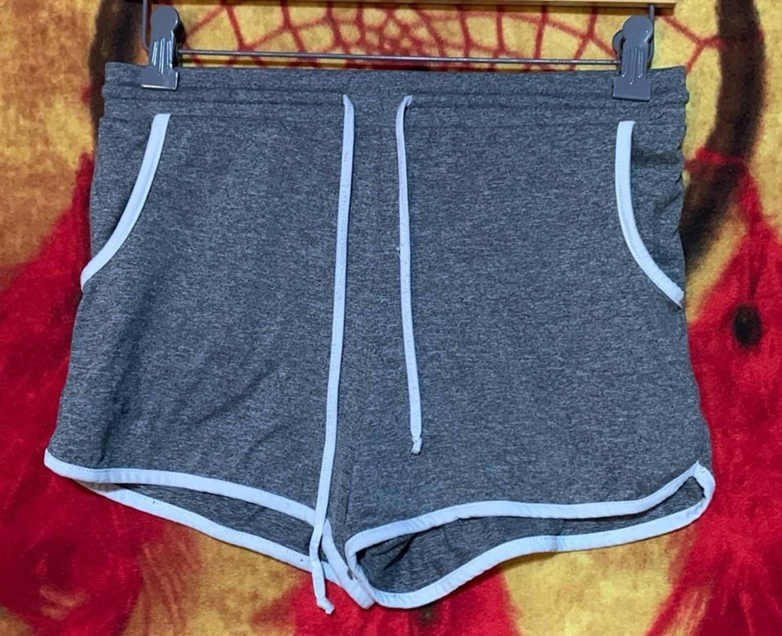 NO BOUNDARIES-gray poly blend stretch drawstring waistband short athletic shorts