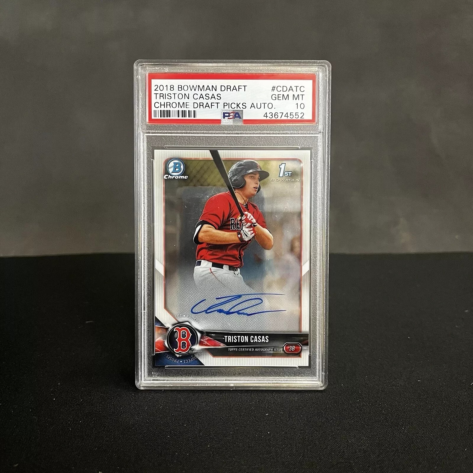 Triston Casas Bowman 1st Auto PSA 10 2018 Bowman Draft Chrome Red Sox