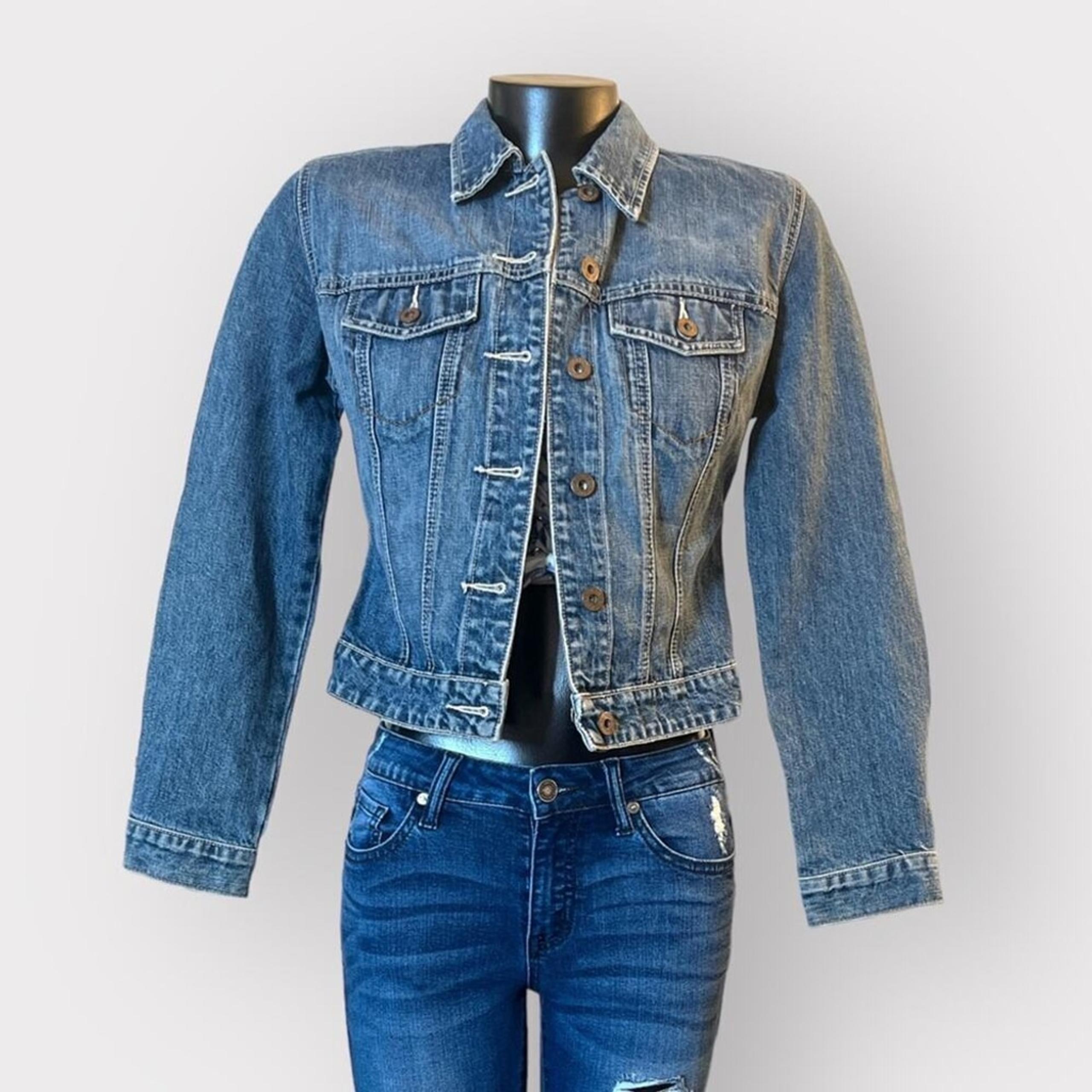 GAP VINTAGE Denim Trucker Jacket Womens XS EUC Blue Jean