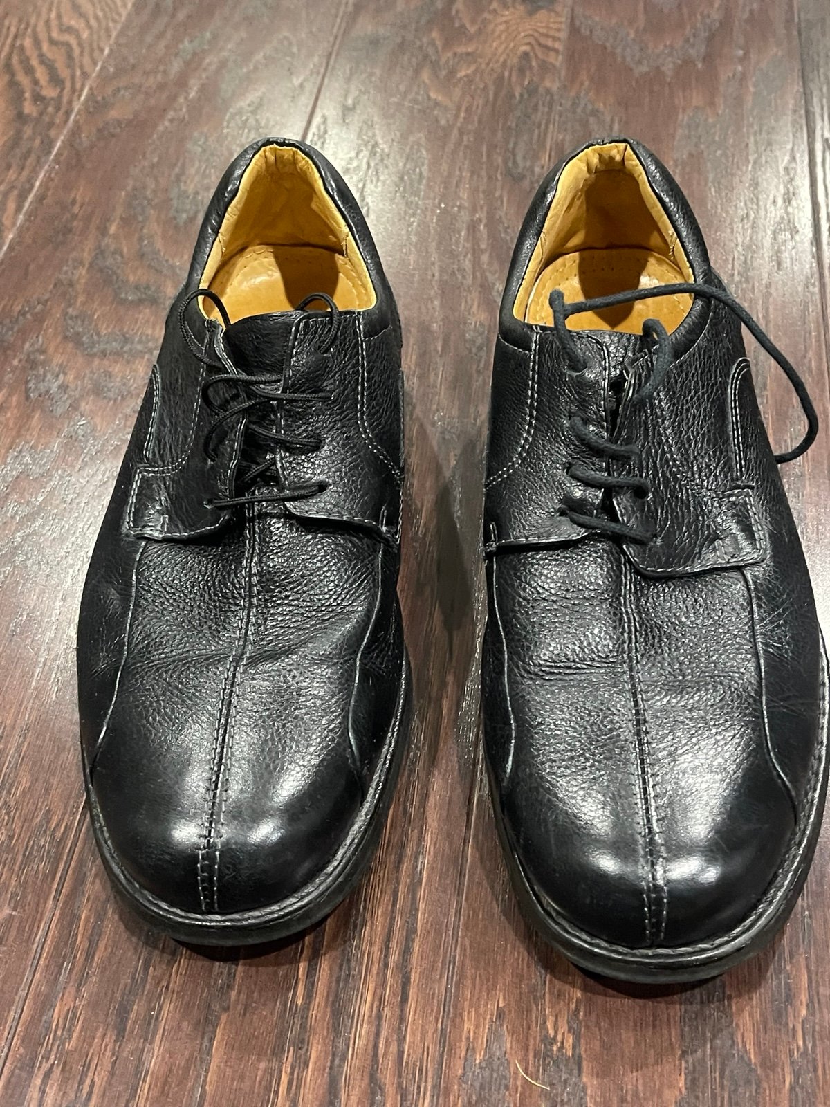 Jos A Bank Black Oxford Travelers Leather Dress Shoes Lace Up Men Size 9D Brazil