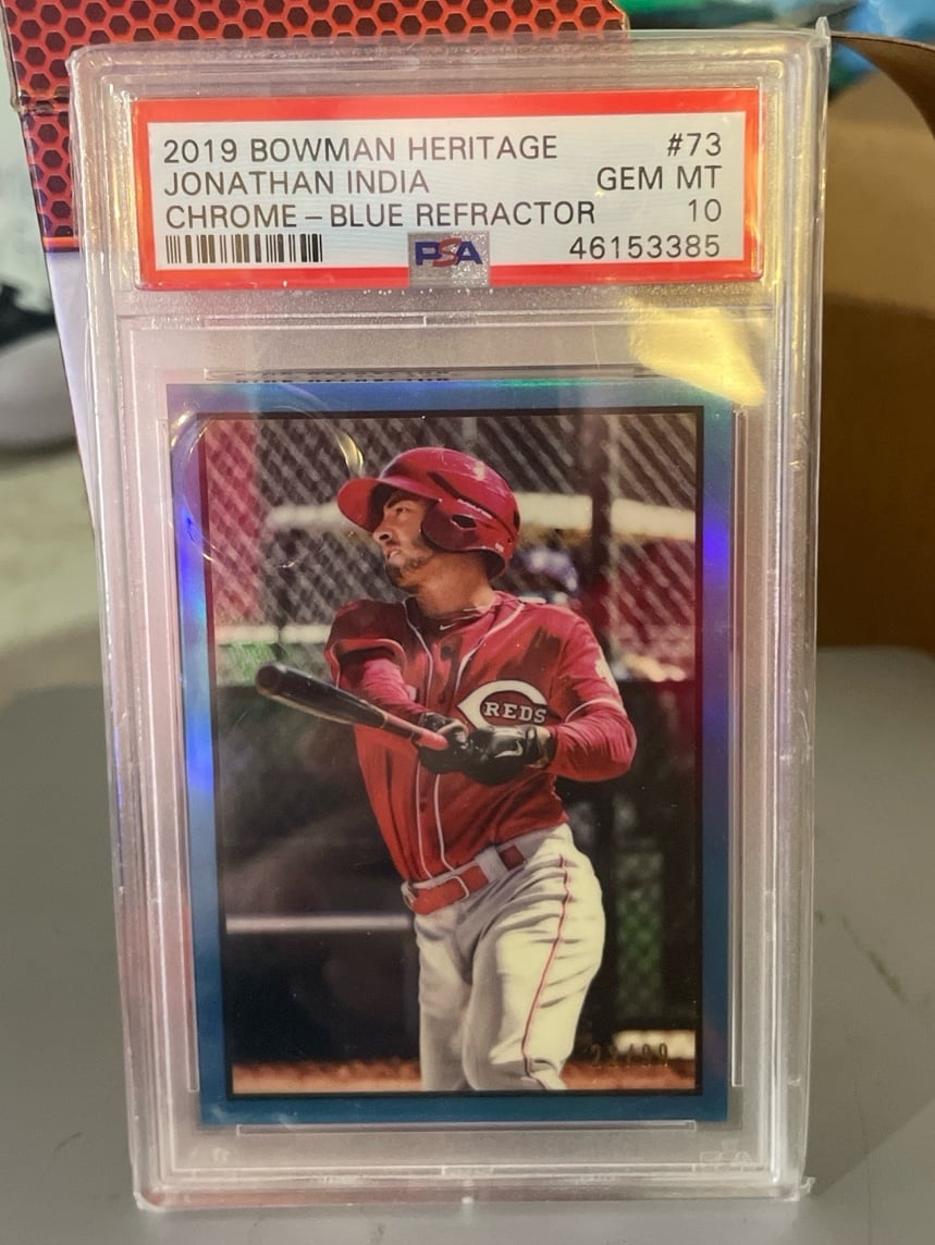 2019 Bowman Jonothan India Chrome Blue Ref. PSA 10