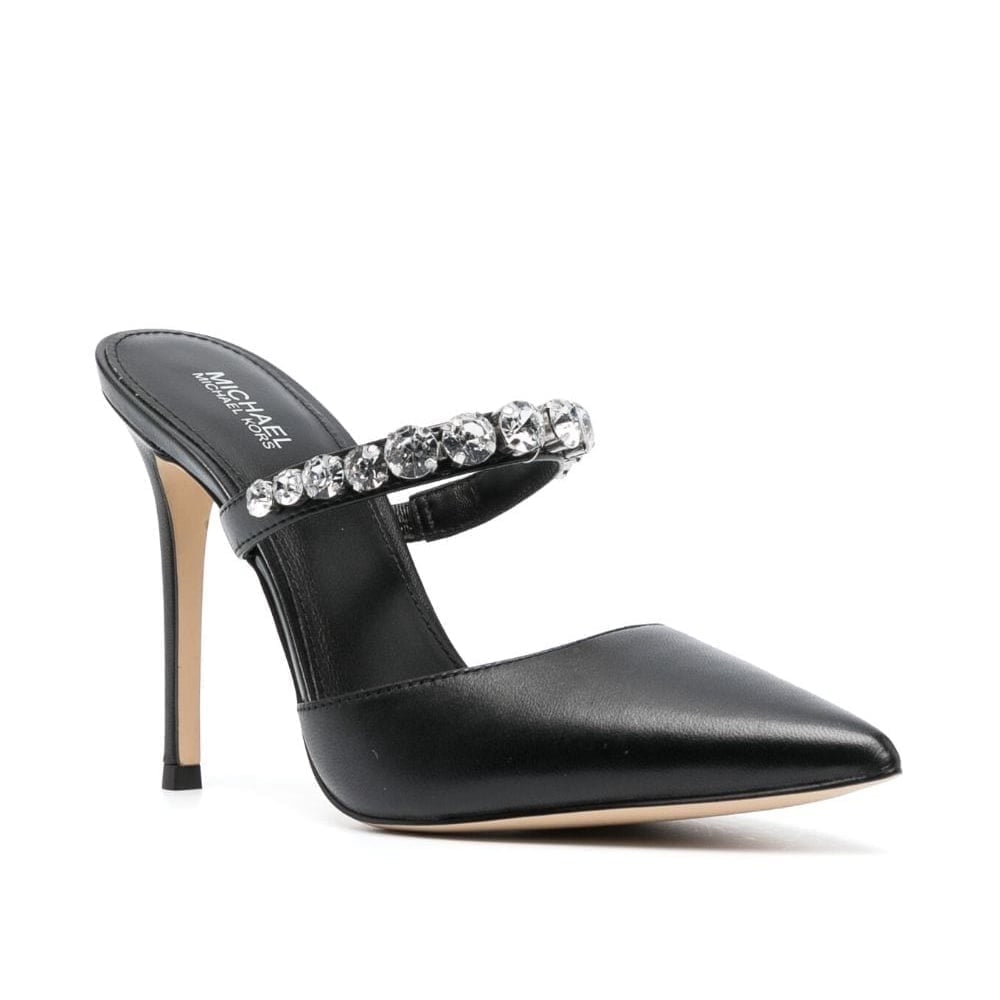 NWT Michael Kors Jesse Mule Black with Rhinestones Strap Size 9M