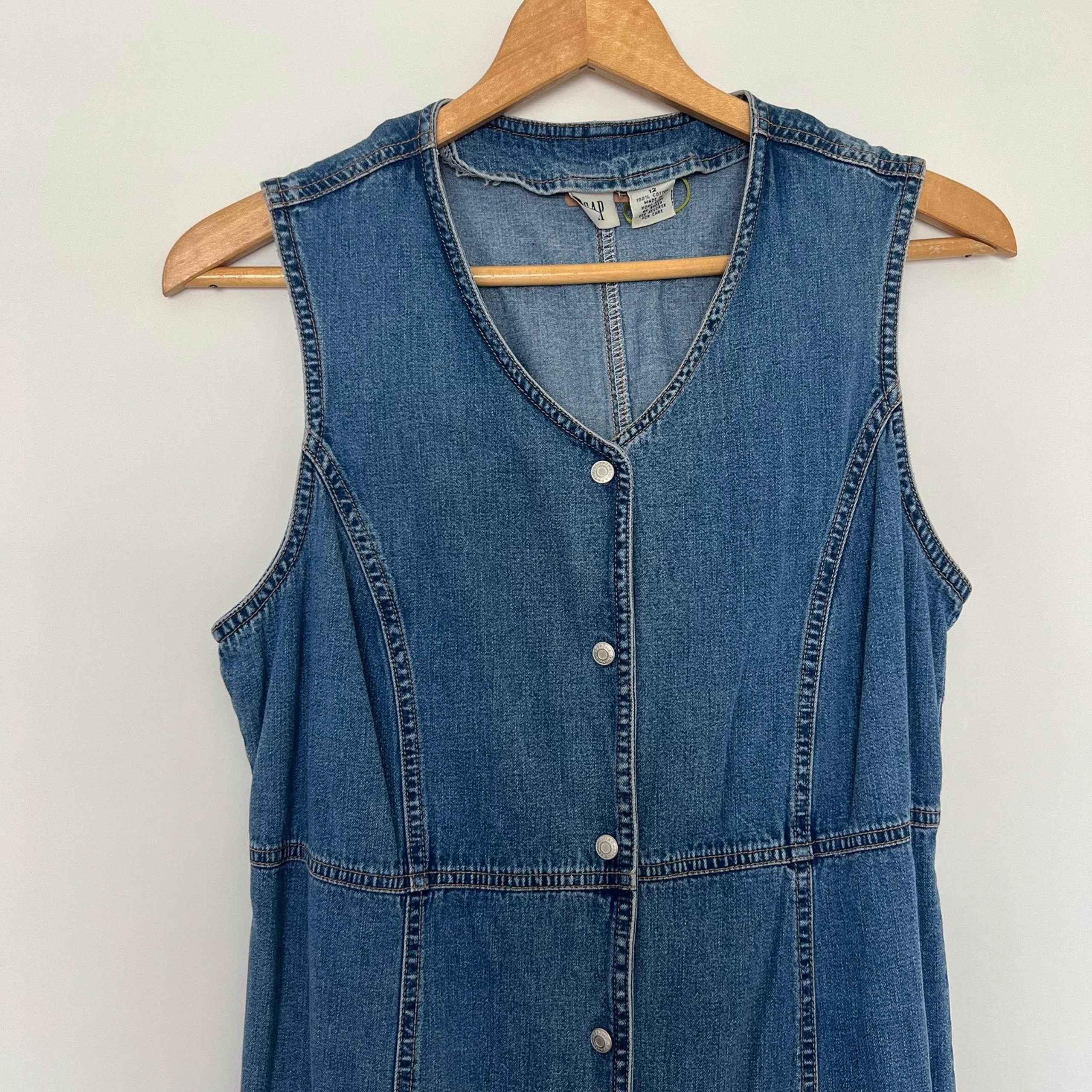 Vintage Gap Denim Sleeveless Maxi Dress