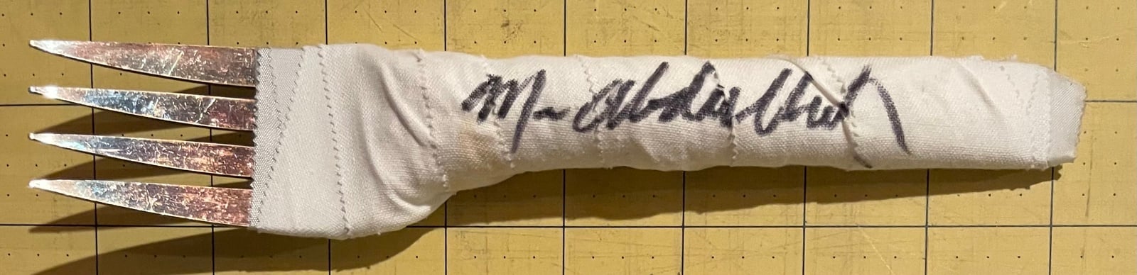 Abdullah The Butcher Signed Large Fork Mad Man From Sudan IN PERSON PROOF SIGS