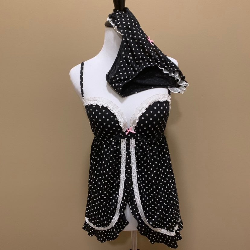 VS Polka Dot Lace Lingerie Set