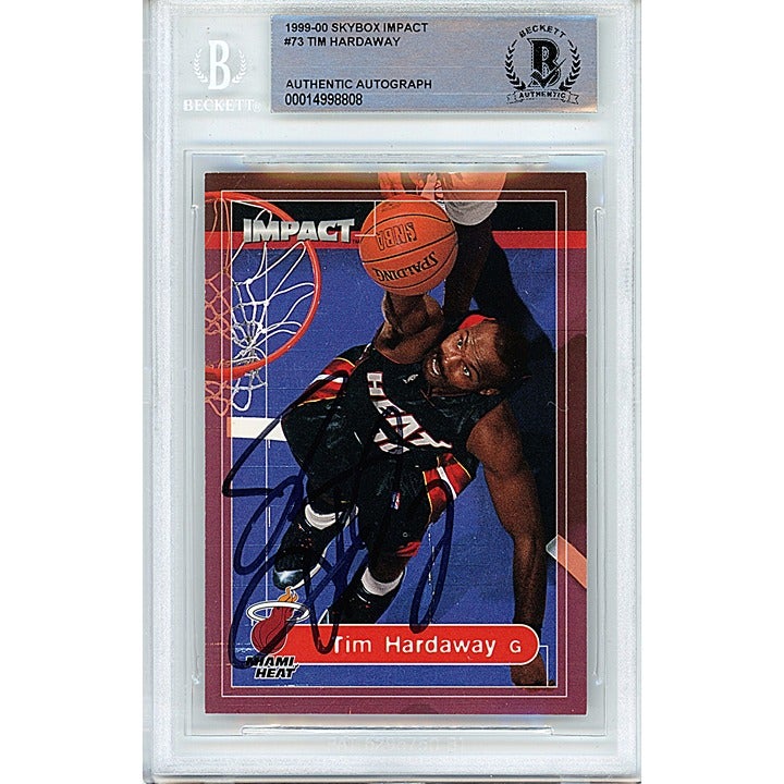 Tim Hardaway Signed 1999-00 Skybox Impact Basketball Card Beckett Heat Autograph