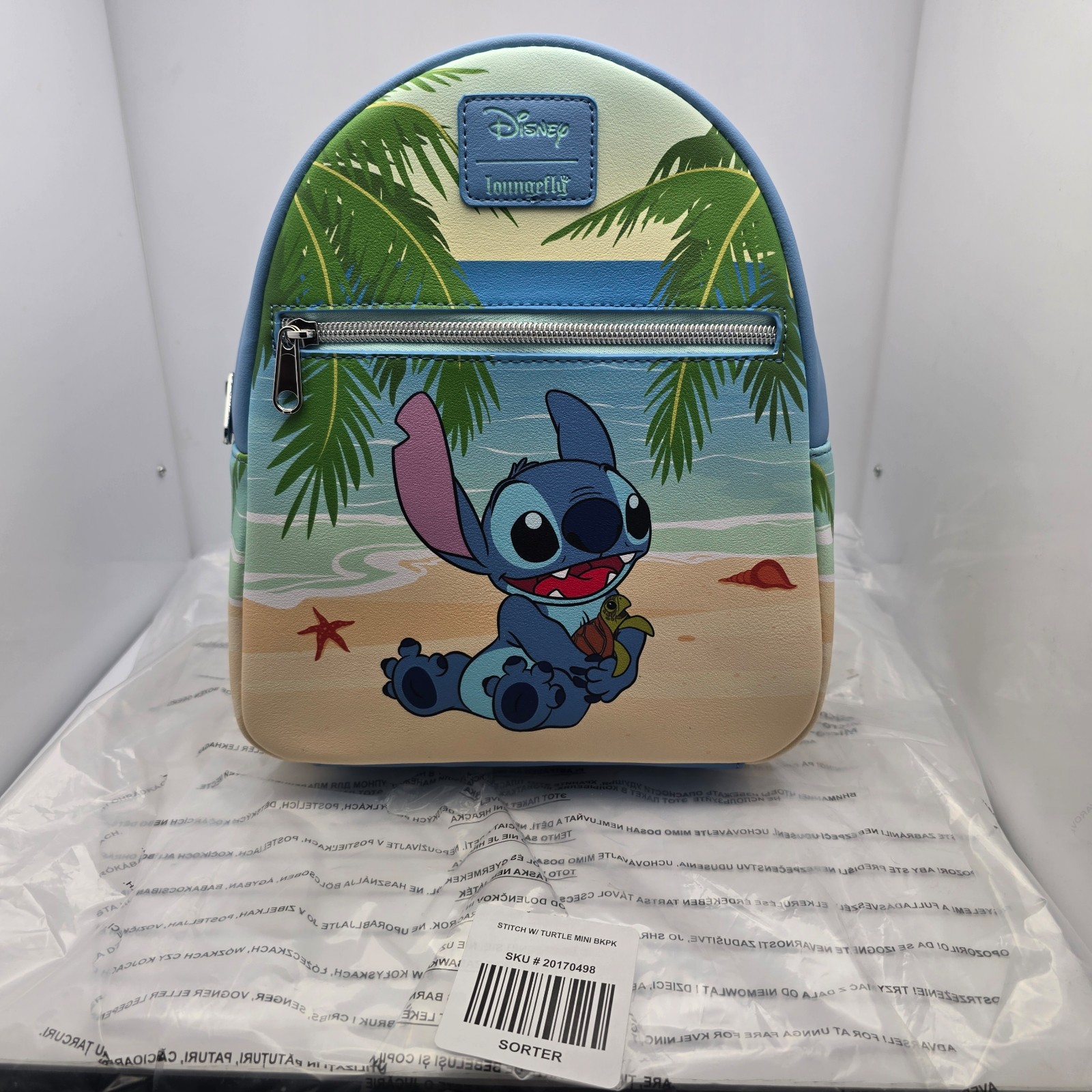 Loungefly Disney Lilo & Stitch turtle tropical beach mini backpack bag